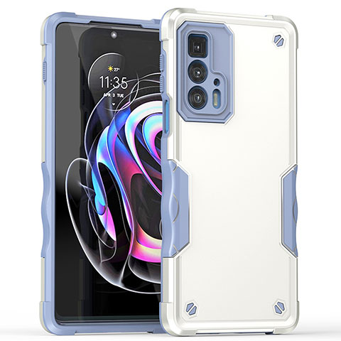 Silikon Hülle Handyhülle und Kunststoff Schutzhülle Hartschalen Tasche für Motorola Moto Edge 20 Pro 5G Weiß