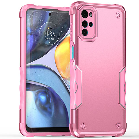 Silikon Hülle Handyhülle und Kunststoff Schutzhülle Hartschalen Tasche für Motorola Moto G22 Pink