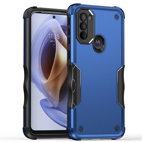 Silikon Hülle Handyhülle und Kunststoff Schutzhülle Hartschalen Tasche für Motorola Moto G31 Blau