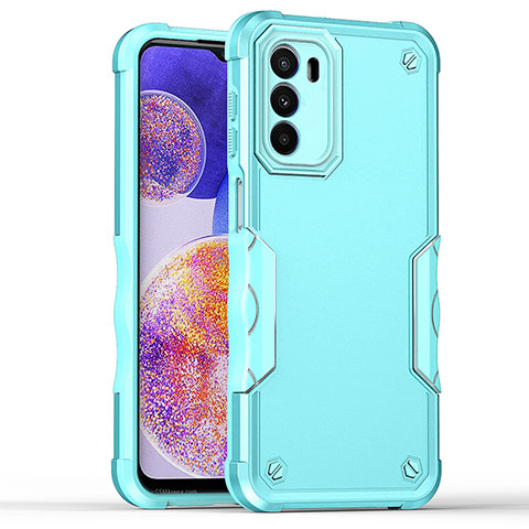 Silikon Hülle Handyhülle und Kunststoff Schutzhülle Hartschalen Tasche für Motorola MOTO G52 Cyan