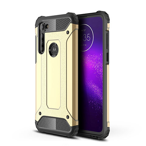 Silikon Hülle Handyhülle und Kunststoff Schutzhülle Hartschalen Tasche für Motorola Moto G8 Power Gold