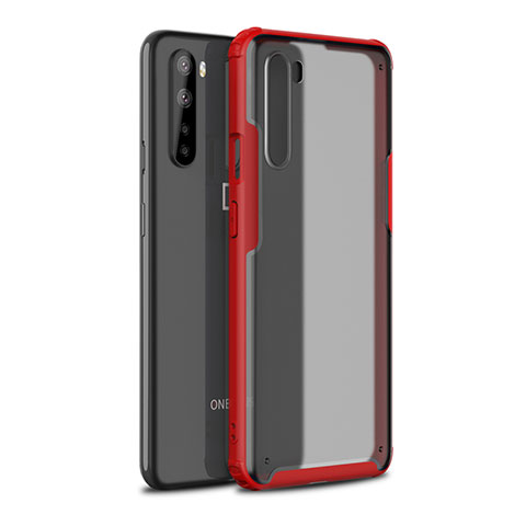 Silikon Hülle Handyhülle und Kunststoff Schutzhülle Hartschalen Tasche für OnePlus Nord Rot