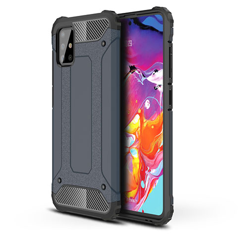 Silikon Hülle Handyhülle und Kunststoff Schutzhülle Hartschalen Tasche für Samsung Galaxy A51 4G Königs Blau