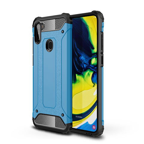 Silikon Hülle Handyhülle und Kunststoff Schutzhülle Hartschalen Tasche für Samsung Galaxy M11 Hellblau