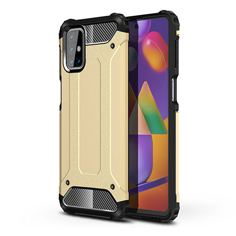 Silikon Hülle Handyhülle und Kunststoff Schutzhülle Hartschalen Tasche für Samsung Galaxy M31s Gold