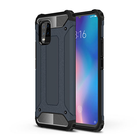 Silikon Hülle Handyhülle und Kunststoff Schutzhülle Hartschalen Tasche für Xiaomi Mi 10 Lite Blau