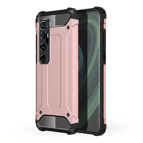 Silikon Hülle Handyhülle und Kunststoff Schutzhülle Hartschalen Tasche für Xiaomi Mi 10 Ultra Rosegold