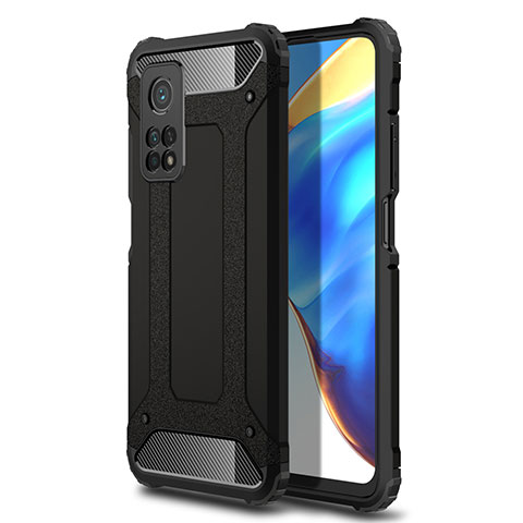 Silikon Hülle Handyhülle und Kunststoff Schutzhülle Hartschalen Tasche für Xiaomi Mi 10T 5G Schwarz