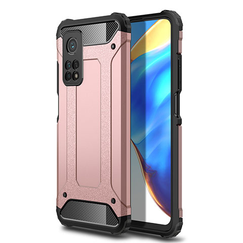 Silikon Hülle Handyhülle und Kunststoff Schutzhülle Hartschalen Tasche für Xiaomi Mi 10T Pro 5G Rosegold