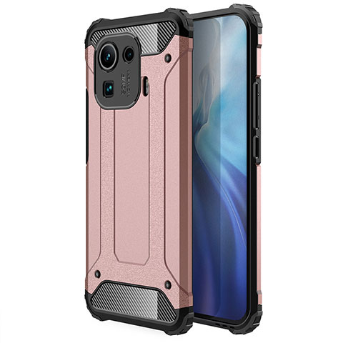 Silikon Hülle Handyhülle und Kunststoff Schutzhülle Hartschalen Tasche für Xiaomi Mi 11 Pro 5G Rosegold