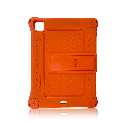 Silikon Hülle Handyhülle und Kunststoff Schutzhülle Hartschalen Tasche mit Ständer H01 für Apple iPad Pro 11 (2021) Orange