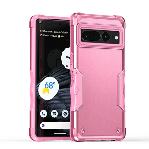 Silikon Hülle Handyhülle und Kunststoff Schutzhülle Hartschalen Tasche QW1 für Google Pixel 7 Pro 5G Rosa