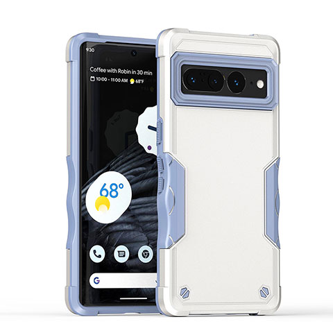 Silikon Hülle Handyhülle und Kunststoff Schutzhülle Hartschalen Tasche QW1 für Google Pixel 7 Pro 5G Weiß