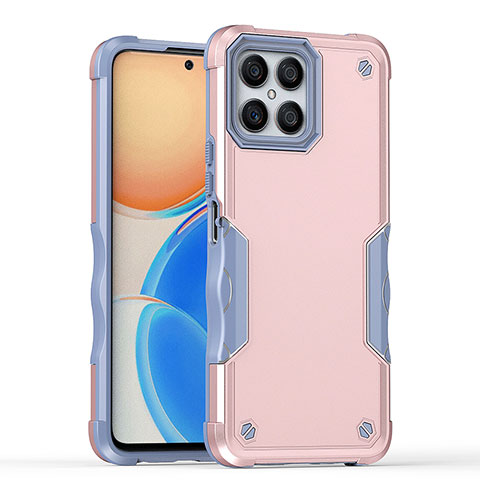 Silikon Hülle Handyhülle und Kunststoff Schutzhülle Hartschalen Tasche QW1 für Huawei Honor X8 4G Rosegold