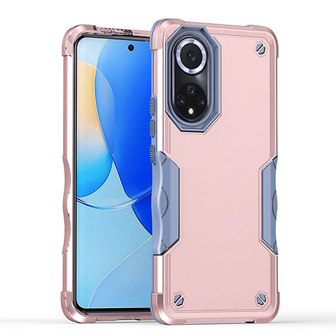 Silikon Hülle Handyhülle und Kunststoff Schutzhülle Hartschalen Tasche QW1 für Huawei Nova 9 Rosegold