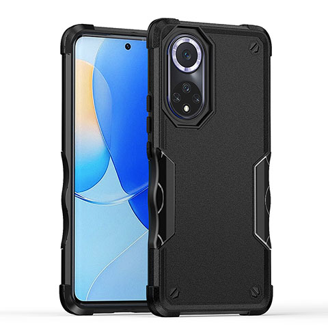 Silikon Hülle Handyhülle und Kunststoff Schutzhülle Hartschalen Tasche QW1 für Huawei Nova 9 Schwarz