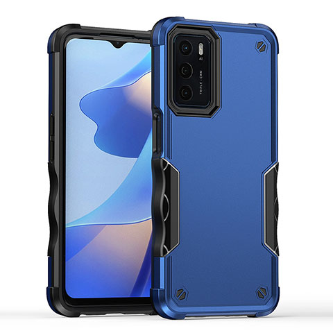 Silikon Hülle Handyhülle und Kunststoff Schutzhülle Hartschalen Tasche QW1 für Oppo A16s Blau