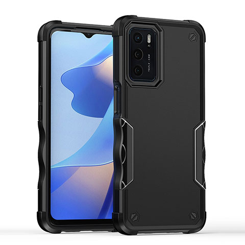 Silikon Hülle Handyhülle und Kunststoff Schutzhülle Hartschalen Tasche QW1 für Oppo A54s Schwarz