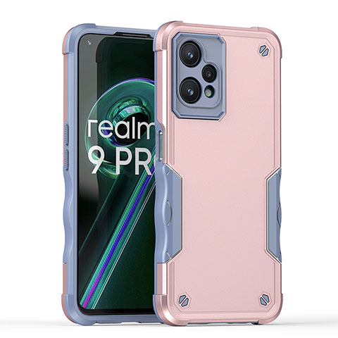 Silikon Hülle Handyhülle und Kunststoff Schutzhülle Hartschalen Tasche QW1 für Realme 9 5G Rosegold