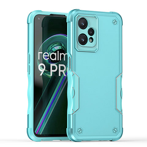 Silikon Hülle Handyhülle und Kunststoff Schutzhülle Hartschalen Tasche QW1 für Realme 9 Pro 5G Hellblau