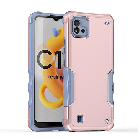 Silikon Hülle Handyhülle und Kunststoff Schutzhülle Hartschalen Tasche QW1 für Realme C11 (2021) Rosegold