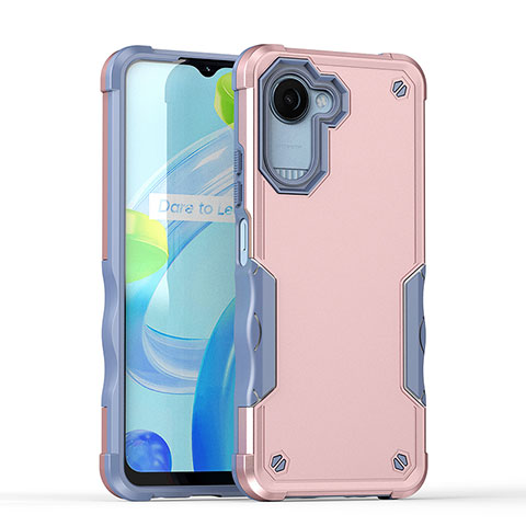 Silikon Hülle Handyhülle und Kunststoff Schutzhülle Hartschalen Tasche QW1 für Realme Narzo 50i Prime Rosegold