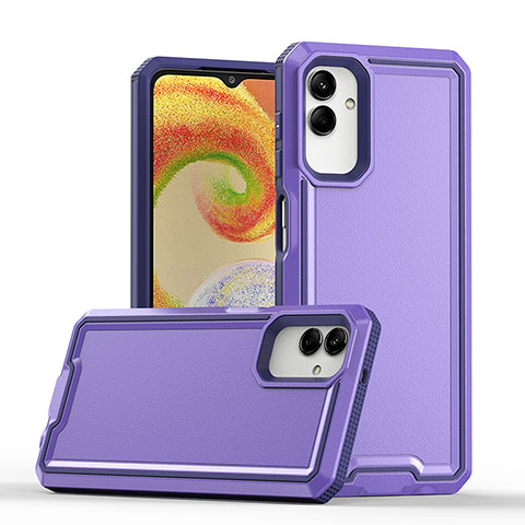 Silikon Hülle Handyhülle und Kunststoff Schutzhülle Hartschalen Tasche QW1 für Samsung Galaxy A04 4G Violett