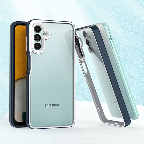 Silikon Hülle Handyhülle und Kunststoff Schutzhülle Hartschalen Tasche QW1 für Samsung Galaxy A04s Blau