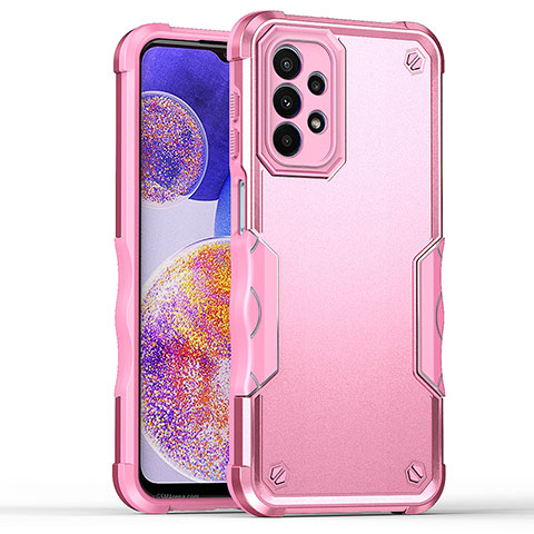 Silikon Hülle Handyhülle und Kunststoff Schutzhülle Hartschalen Tasche QW1 für Samsung Galaxy A23 4G Rosa