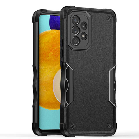 Silikon Hülle Handyhülle und Kunststoff Schutzhülle Hartschalen Tasche QW1 für Samsung Galaxy A52 4G Schwarz