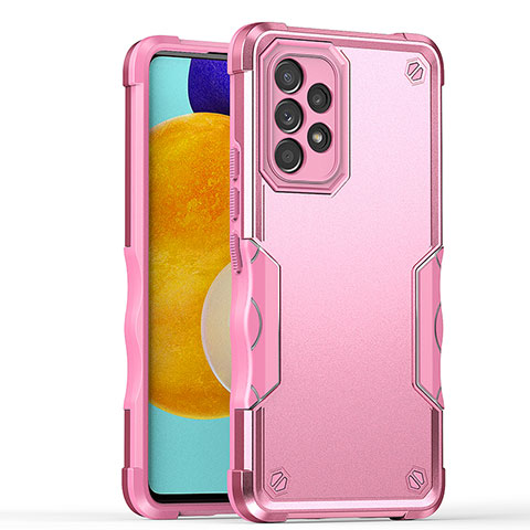 Silikon Hülle Handyhülle und Kunststoff Schutzhülle Hartschalen Tasche QW1 für Samsung Galaxy A52s 5G Rosegold