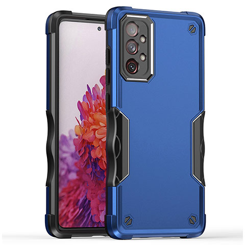 Silikon Hülle Handyhülle und Kunststoff Schutzhülle Hartschalen Tasche QW1 für Samsung Galaxy A73 5G Blau