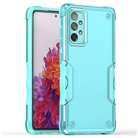 Silikon Hülle Handyhülle und Kunststoff Schutzhülle Hartschalen Tasche QW1 für Samsung Galaxy A73 5G Hellblau