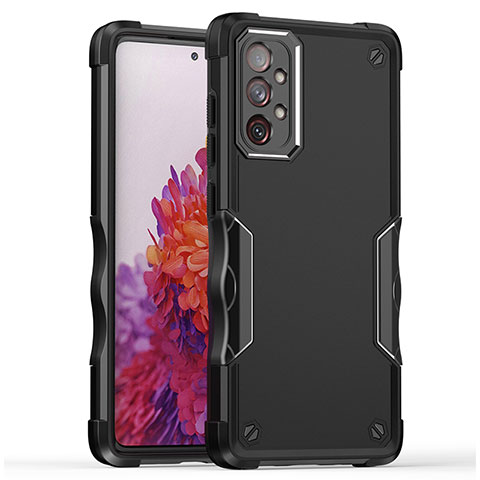 Silikon Hülle Handyhülle und Kunststoff Schutzhülle Hartschalen Tasche QW1 für Samsung Galaxy A73 5G Schwarz