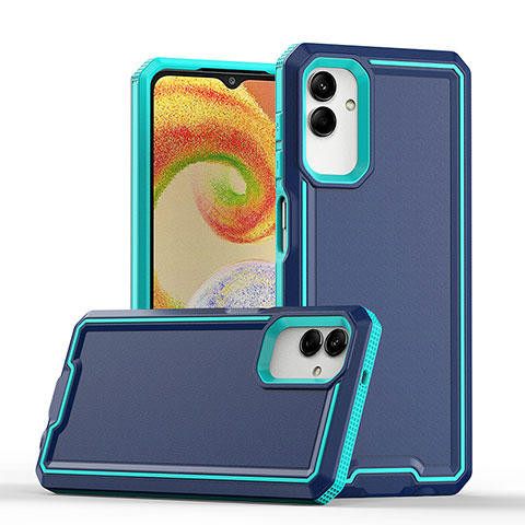 Silikon Hülle Handyhülle und Kunststoff Schutzhülle Hartschalen Tasche QW1 für Samsung Galaxy M04 Blau