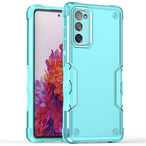 Silikon Hülle Handyhülle und Kunststoff Schutzhülle Hartschalen Tasche QW1 für Samsung Galaxy S20 Lite 5G Hellblau