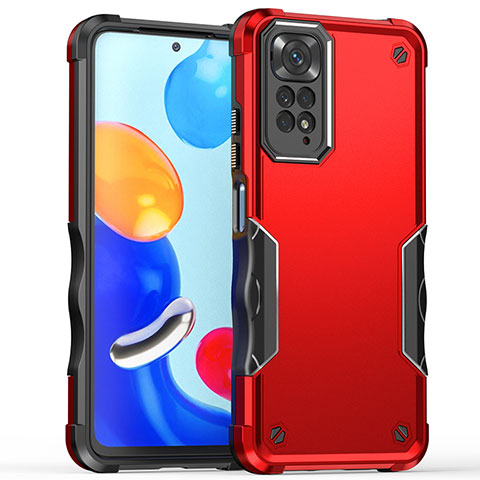 Silikon Hülle Handyhülle und Kunststoff Schutzhülle Hartschalen Tasche QW1 für Xiaomi Redmi Note 11 Pro 4G Rot