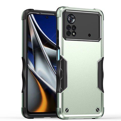 Silikon Hülle Handyhülle und Kunststoff Schutzhülle Hartschalen Tasche QW1 für Xiaomi Redmi Note 11E Pro 5G Minzgrün