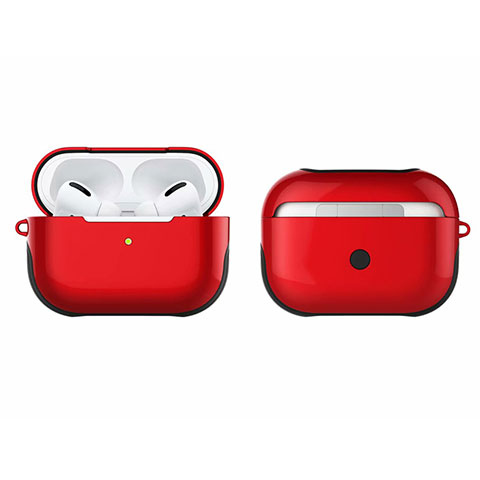 Silikon Hülle Handyhülle und Kunststoff Schutzhülle Hartschalen Tasche U01 für Apple AirPods Pro Rot