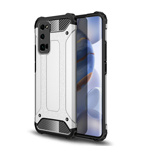 Silikon Hülle Handyhülle und Kunststoff Schutzhülle Hartschalen Tasche U01 für Huawei Honor 30 Pro Silber