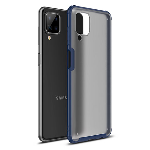 Silikon Hülle Handyhülle und Kunststoff Schutzhülle Hartschalen Tasche U01 für Samsung Galaxy A12 Blau