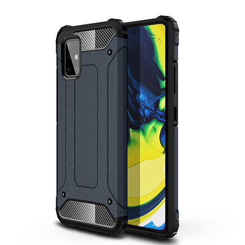 Silikon Hülle Handyhülle und Kunststoff Schutzhülle Hartschalen Tasche U01 für Samsung Galaxy A71 4G A715 Grau