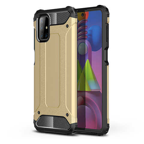 Silikon Hülle Handyhülle und Kunststoff Schutzhülle Hartschalen Tasche U01 für Samsung Galaxy M51 Gold