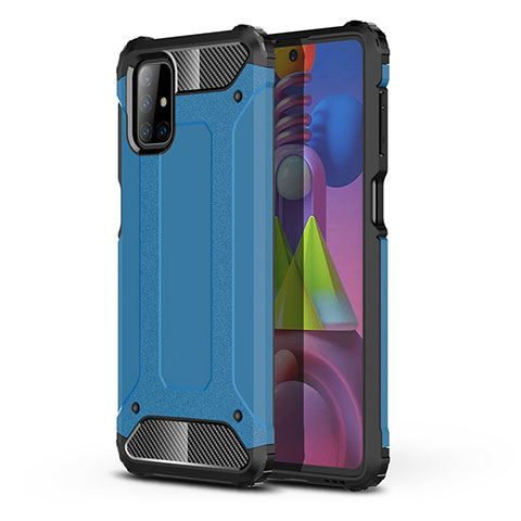 Silikon Hülle Handyhülle und Kunststoff Schutzhülle Hartschalen Tasche U01 für Samsung Galaxy M51 Hellblau