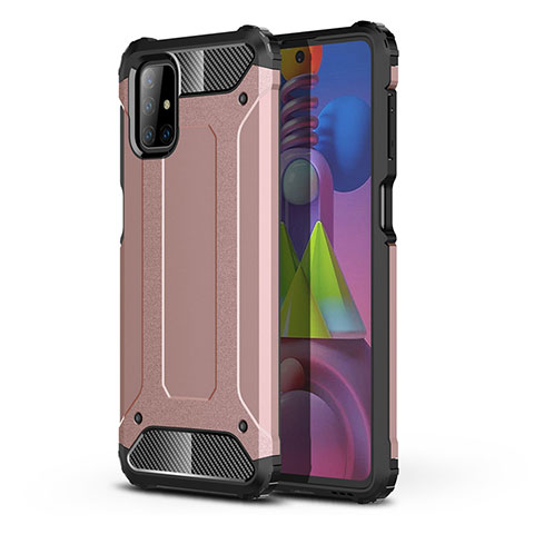 Silikon Hülle Handyhülle und Kunststoff Schutzhülle Hartschalen Tasche U01 für Samsung Galaxy M51 Rosegold