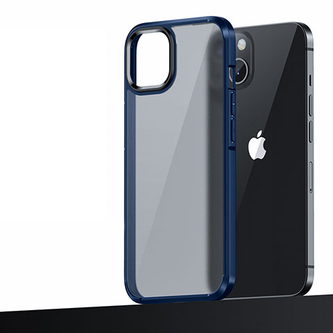 Silikon Hülle Handyhülle und Kunststoff Schutzhülle Hartschalen Tasche U04 für Apple iPhone 13 Blau