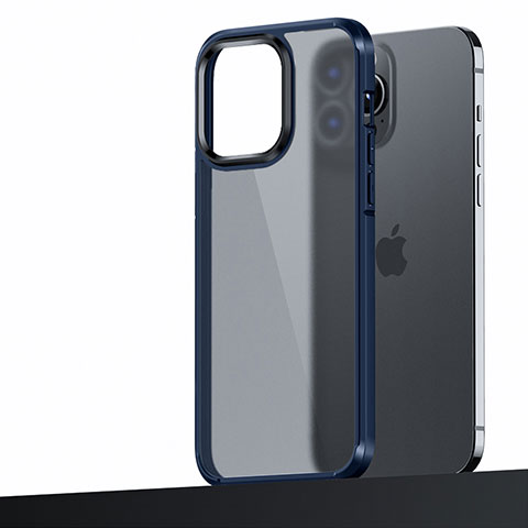 Silikon Hülle Handyhülle und Kunststoff Schutzhülle Hartschalen Tasche U04 für Apple iPhone 14 Pro Blau