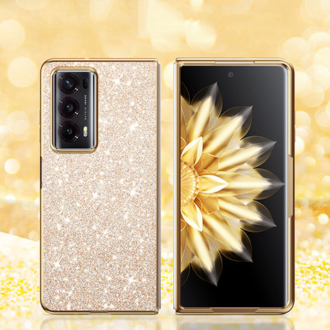 Silikon Hülle Handyhülle und Kunststoff Schutzhülle Hartschalen Tasche Vorder und Rückseite 360 Grad Ganzkörper Bling-Bling für Huawei Honor Magic V2 5G Gold