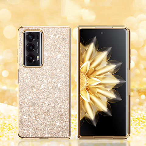 Silikon Hülle Handyhülle und Kunststoff Schutzhülle Hartschalen Tasche Vorder und Rückseite 360 Grad Ganzkörper Bling-Bling für Huawei Honor Magic V2 Ultimate 5G Gold