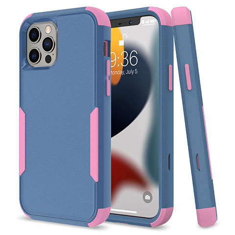 Silikon Hülle Handyhülle und Kunststoff Schutzhülle Hartschalen Tasche Vorder und Rückseite 360 Grad Ganzkörper für Apple iPhone 13 Pro Max Plusfarbig